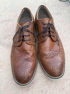 Bass Men's Brown Wingtip Leather Dress Shoes